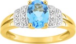 Bague Topaze bleue &amp; ruthnium or jaune 197091.T3