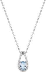 collier argent topaze bleu