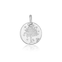 Mdaille arbre de vie or blanc 18 carats