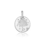 Mdaille arbre de vie or blanc 18 carats 