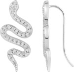 Boucles d&#039;oreilles  serpent argent rhodi