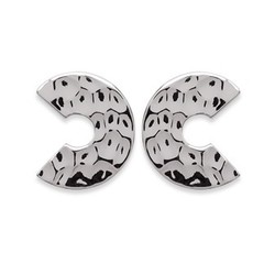 Boucles d'oreilles argent rhodi demi lune 7544400