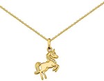 Collier licorne plaqu or &amp; oxydes de zirconium